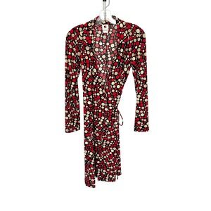 International Newport Group Vintage Y2K Red Polka Dot Wrap Dress Medium USA Made